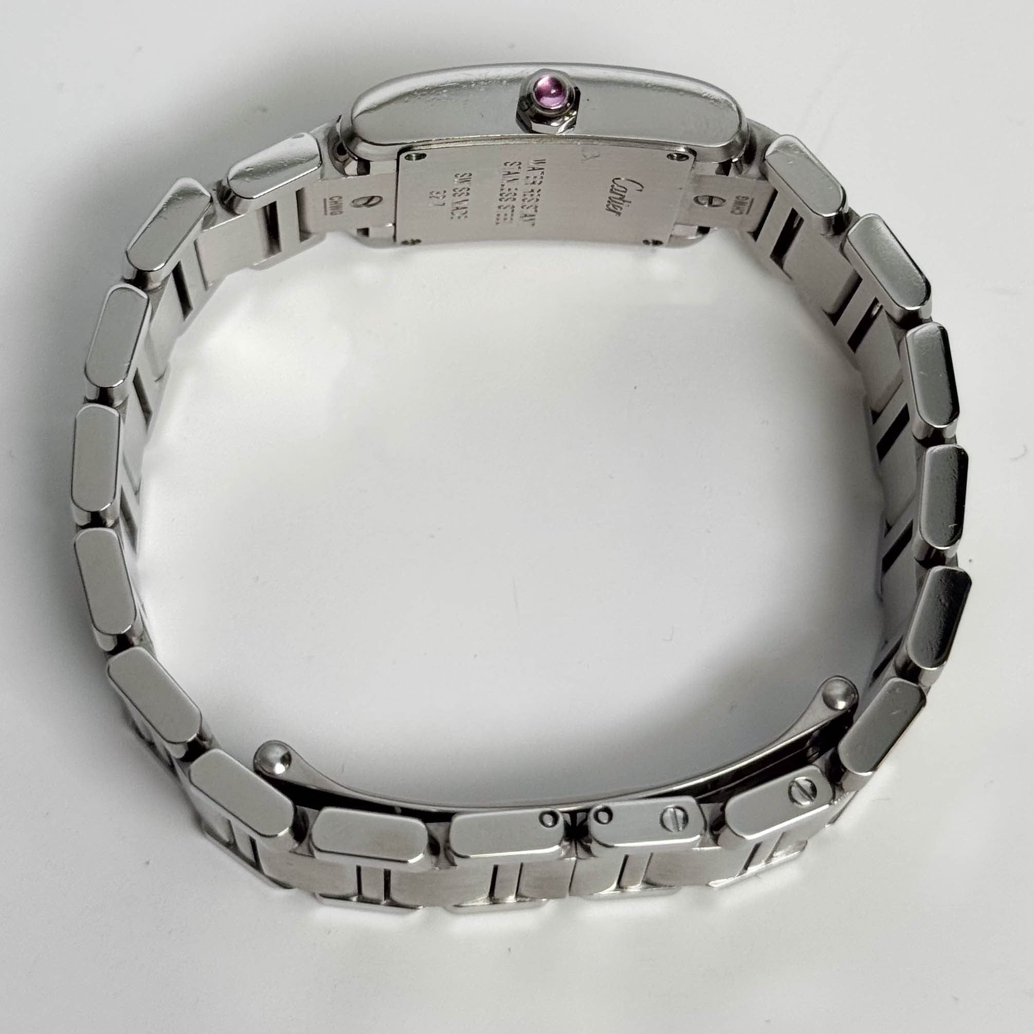 Cartier Tank Francaise Stainless Steel 20mm MOP Dial Watch Ref# W51028Q3 - Happy Jewelers Fine Jewelry Lifetime Warranty