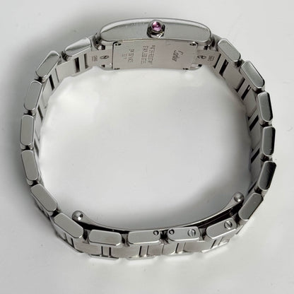 Cartier Tank Francaise Stainless Steel 20mm MOP Dial Watch Ref# W51028Q3 - Happy Jewelers Fine Jewelry Lifetime Warranty