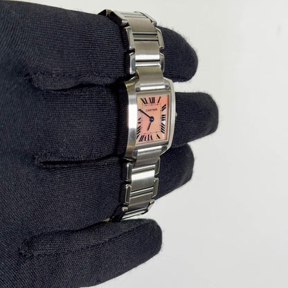 Cartier Tank Francaise Stainless Steel 20mm MOP Dial Watch Ref# W51028Q3 - Happy Jewelers Fine Jewelry Lifetime Warranty