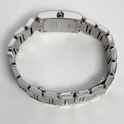Cartier Tank Francaise Stainless Steel 20mm MOP Dial Watch Ref# W51028Q3 - Happy Jewelers Fine Jewelry Lifetime Warranty