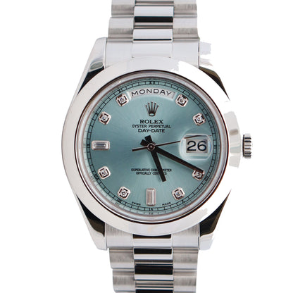 Rolex Day-Date 41mm Blue Dial Watch Ref# 218206 - Happy Jewelers Fine Jewelry Lifetime Warranty