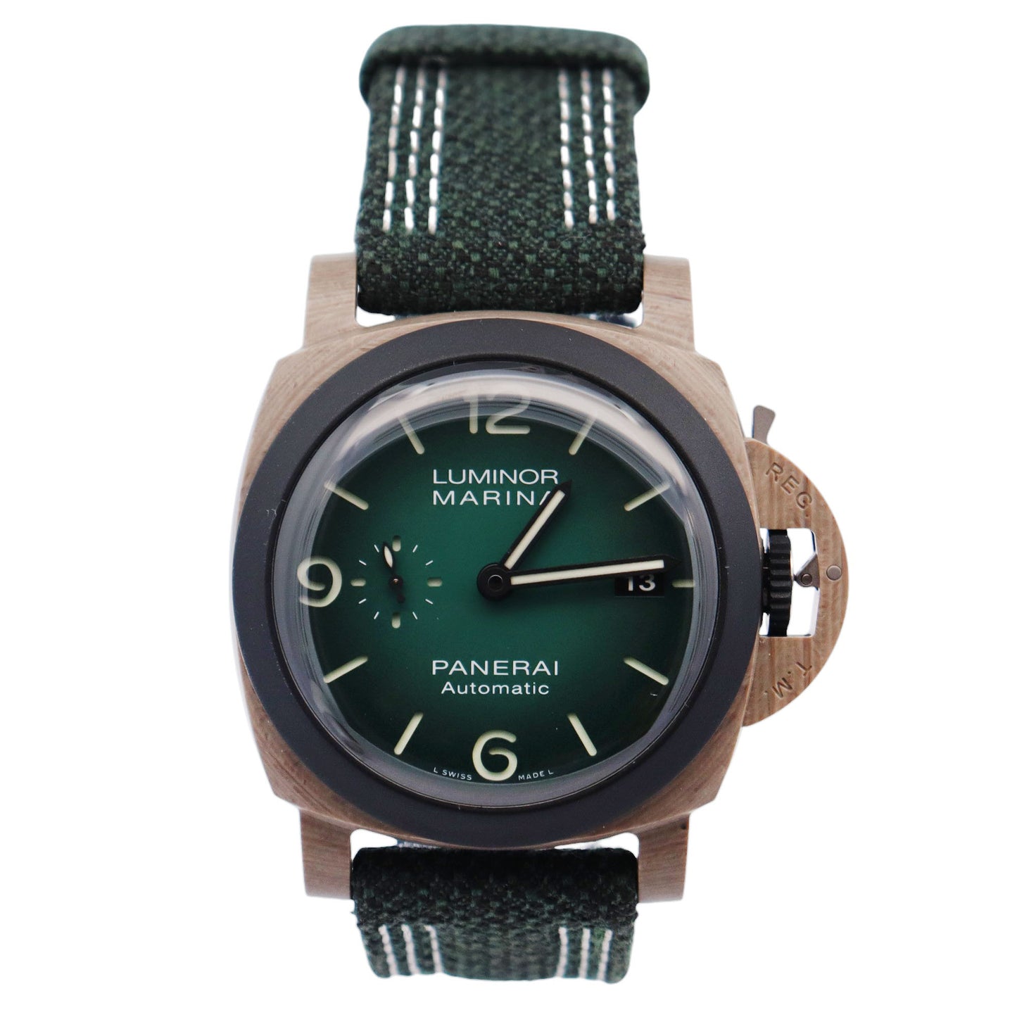 Panerai Luminor 44mm Green Dial Watch Ref# PAM01120