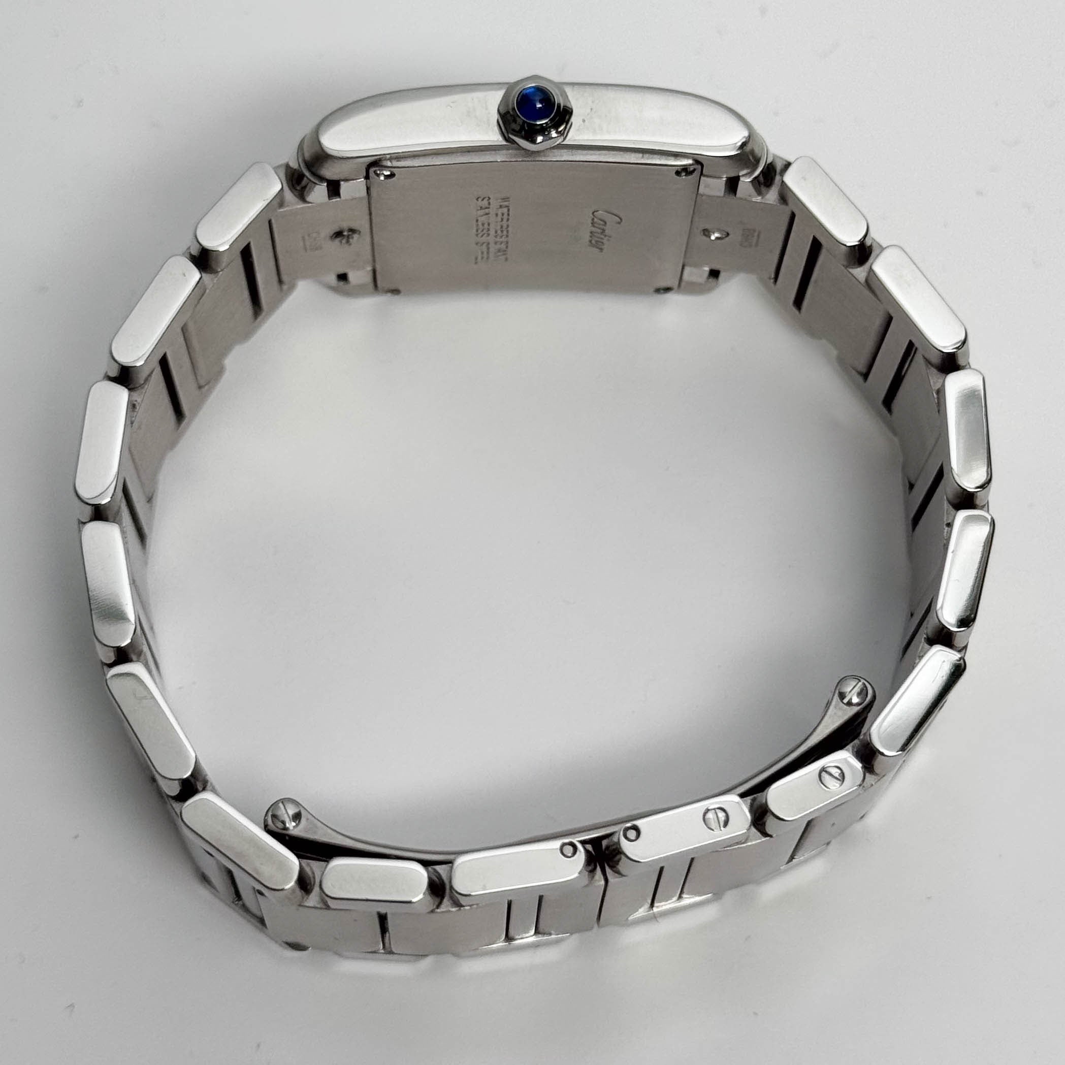 Cartier Tank Stainless Steel 25mm White/Ivory Dial Watch Ref# W51011Q3 - Happy Jewelers Fine Jewelry Lifetime Warranty