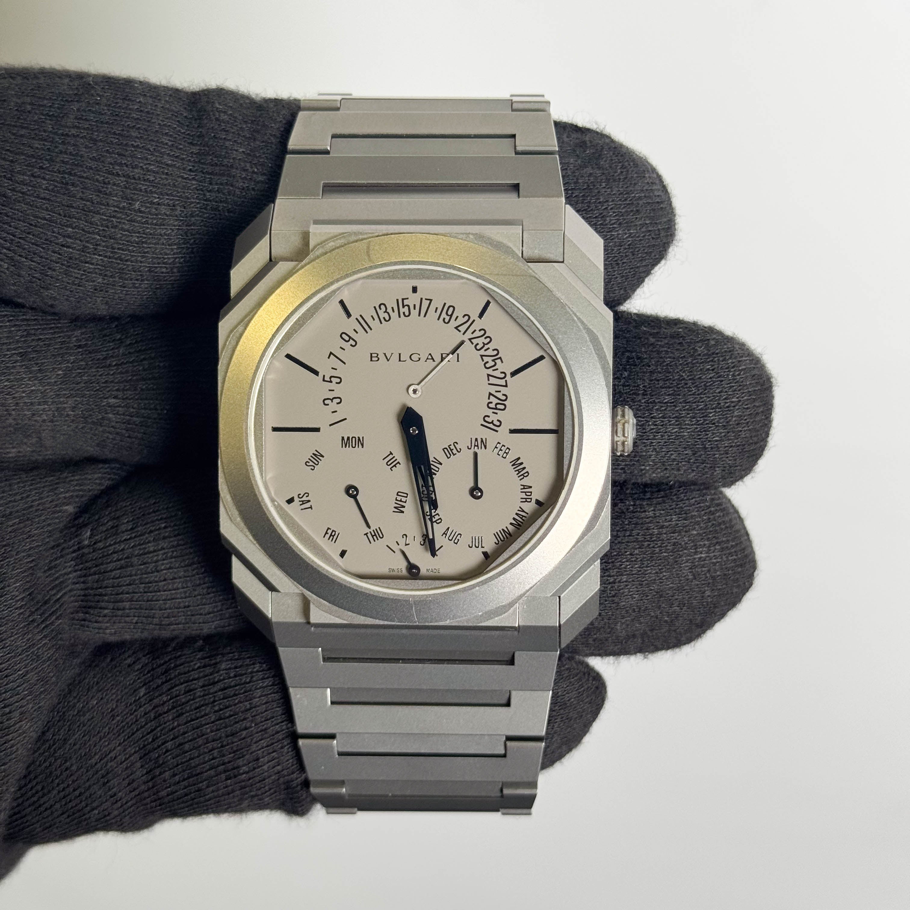 Bvlgari Octo Finissimo 40mm Grey Perpetual Calendar Dial Watch Ref: 103200