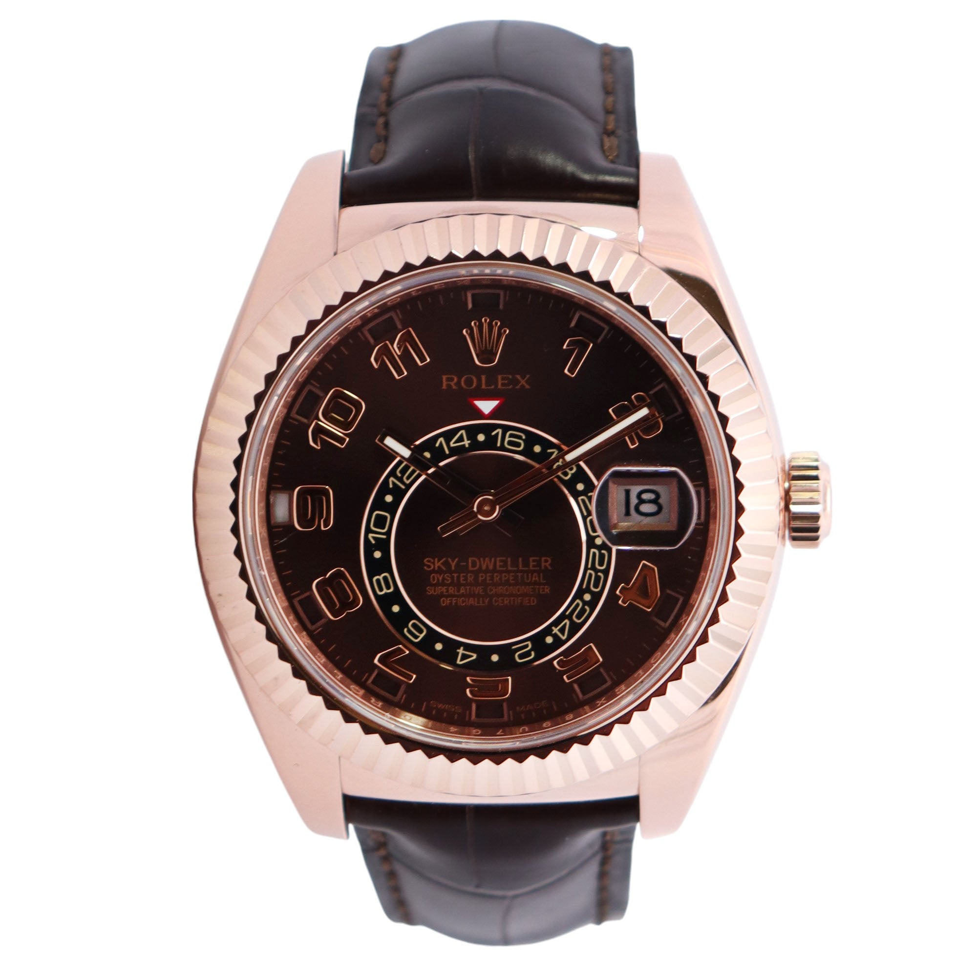 Rolex Sky-Dweller 42mm Chocolate Dial Watch Ref# 326135 - Happy Jewelers Fine Jewelry Lifetime Warranty