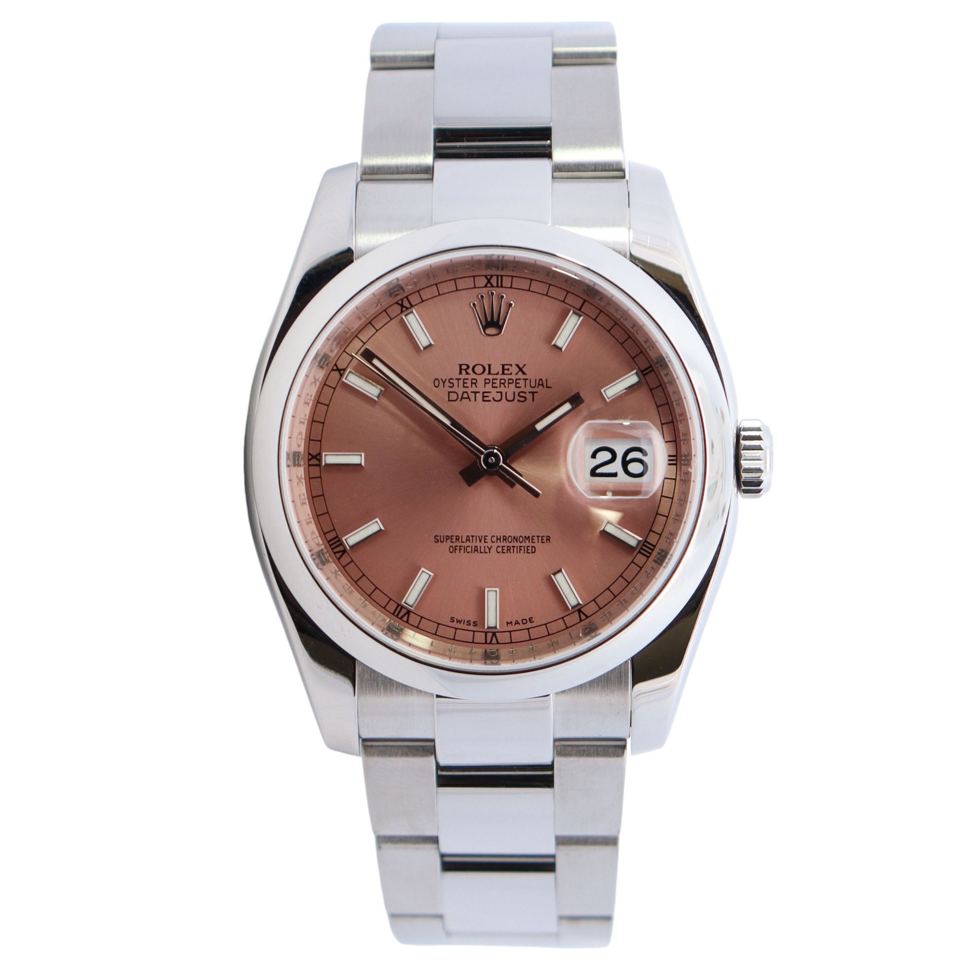 Rolex Datejust 36mm Pink Dial Watch Ref# 116200 - Happy Jewelers Fine Jewelry Lifetime Warranty
