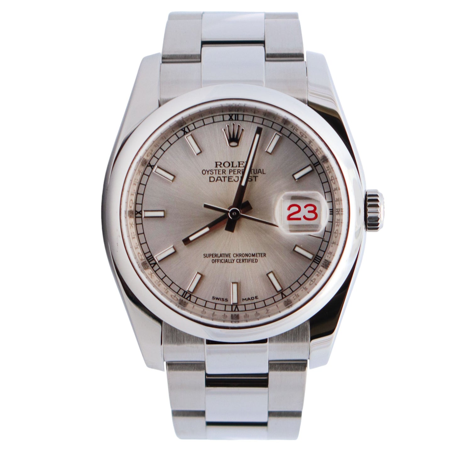 Rolex Datejust 36mm Silver Dial Watch Ref# 116200