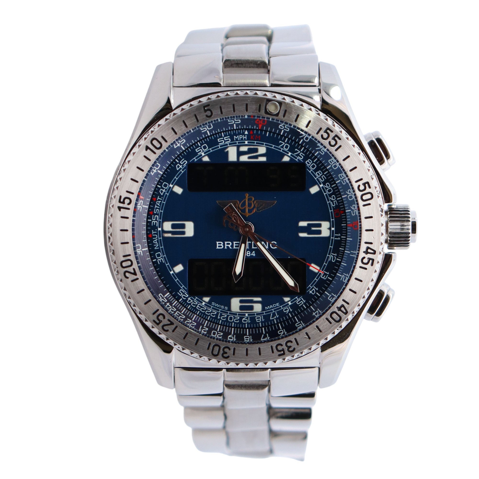 Breitling B-01 42mm Blue Dial Watch Ref# A68062 – Happy Jewelers