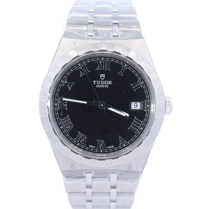Tudor Royal 38mm Stainless Steel Black Roman Dial Watch Ref# 28500 - Happy Jewelers Fine Jewelry Lifetime Warranty