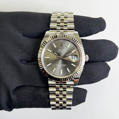 Rolex Datejust 41mm Rhodium Dial Watch Ref# 126334