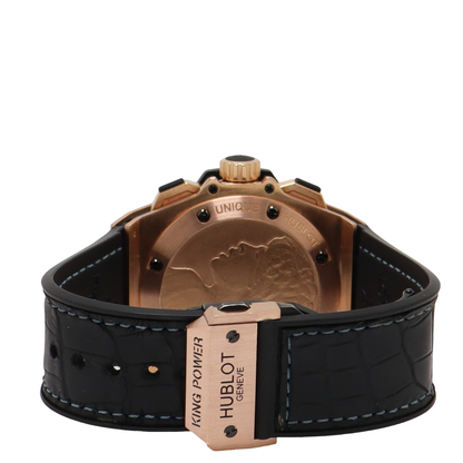 Hublot King Power "Diego Maradona" Rose Gold 48mm Black & Blue Chronograph Dial Watch Reference#: 716.OM.1129.RX - Happy Jewelers Fine Jewelry Lifetime Warranty