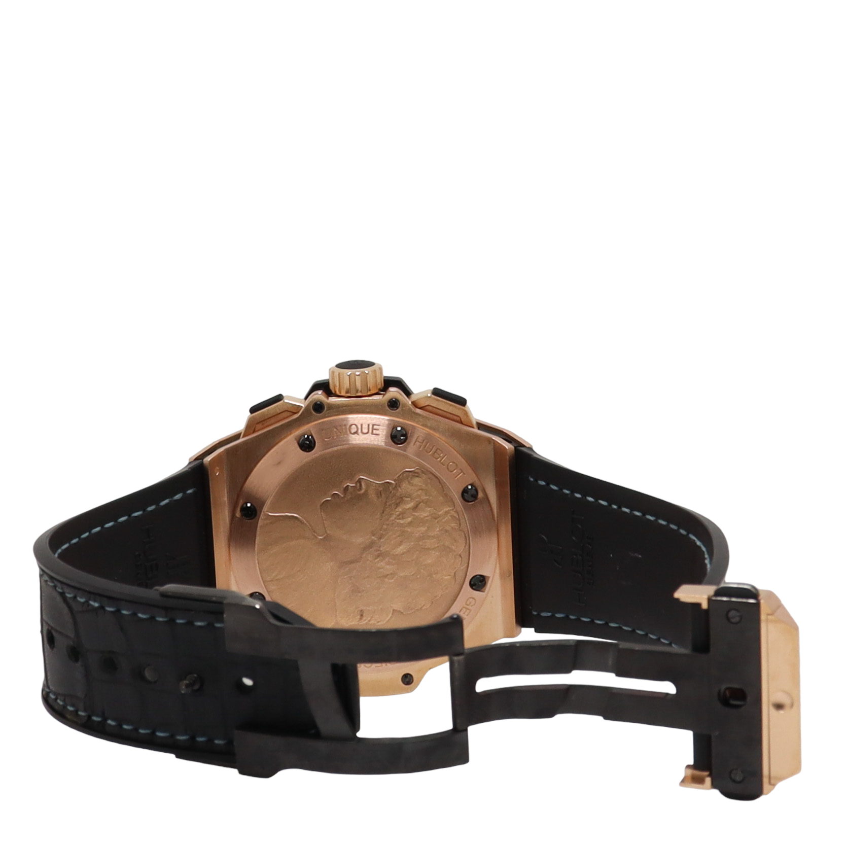 Hublot King Power "Diego Maradona" Rose Gold 48mm Black & Blue Chronograph Dial Watch Reference#: 716.OM.1129.RX - Happy Jewelers Fine Jewelry Lifetime Warranty