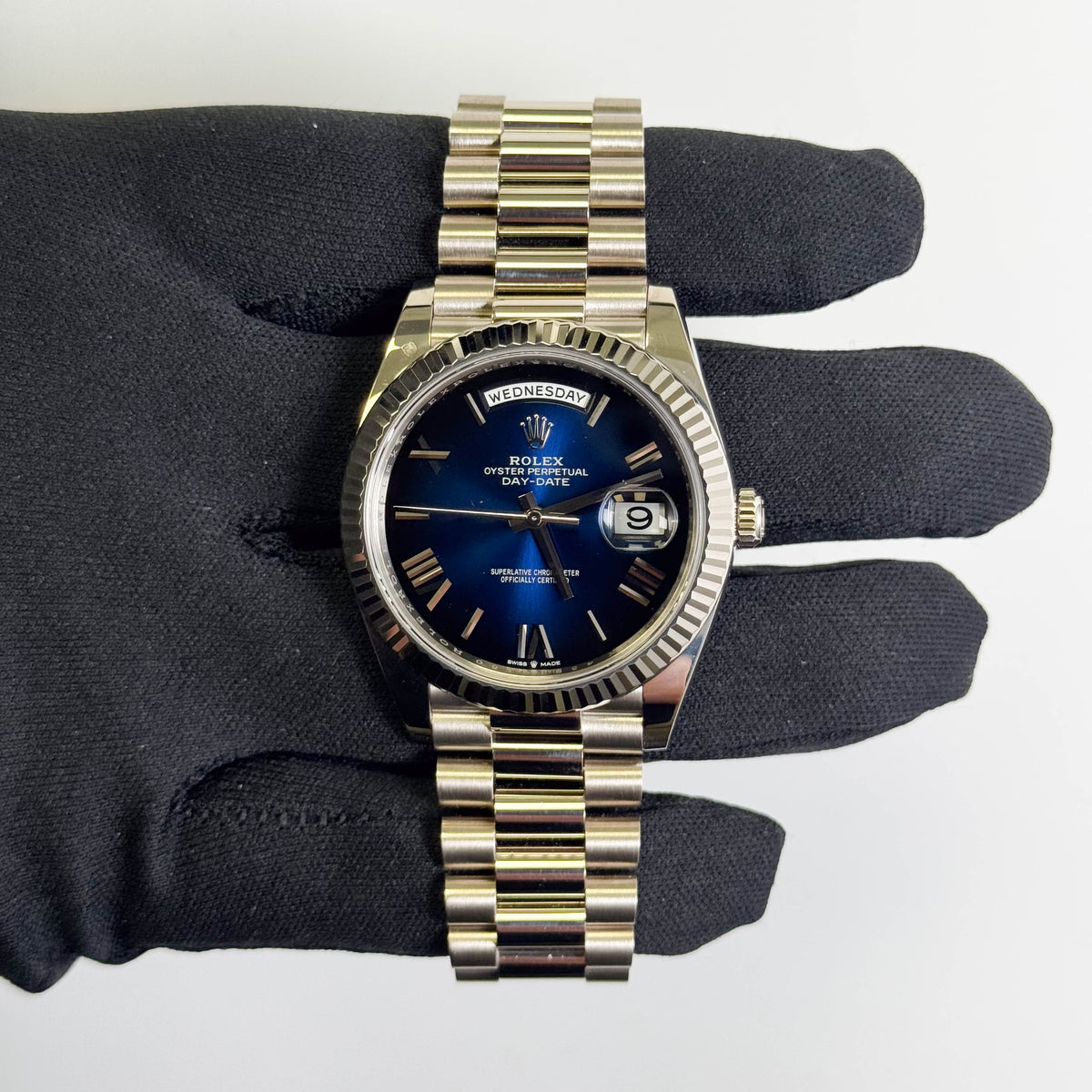 Rolex Day-Date 40mm Blue Dial Watch Ref# 228239