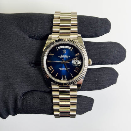 Rolex Day-Date 40mm Blue Dial Watch Ref# 228239
