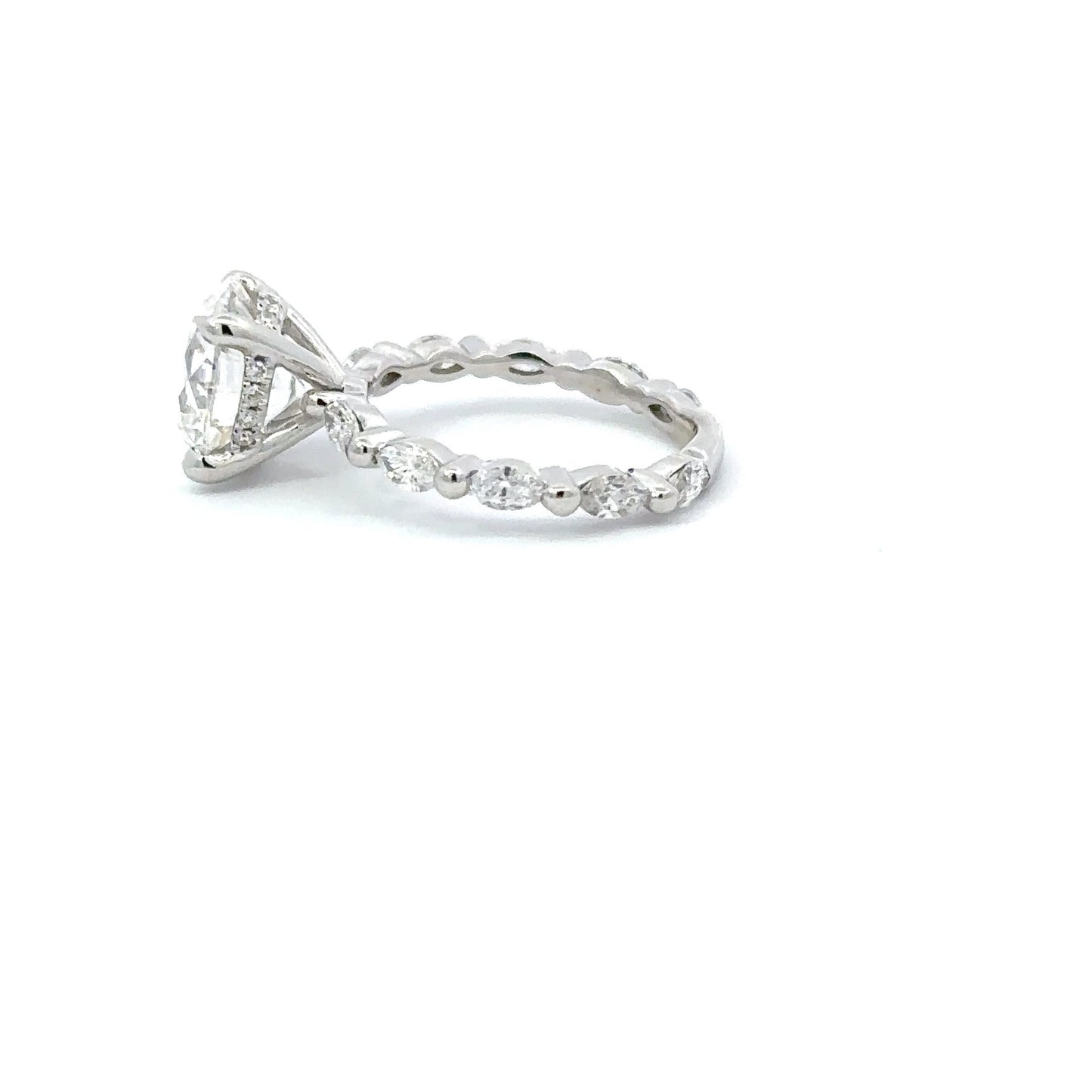 3.04 Carat Round Lab Grown Diamond Engagement Ring with Hidden Halo - Happy Jewelers Fine Jewelry Lifetime Warranty