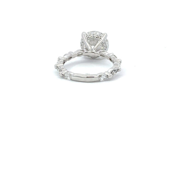 3.04 Carat Round Lab Grown Diamond Engagement Ring with Hidden Halo - Happy Jewelers Fine Jewelry Lifetime Warranty