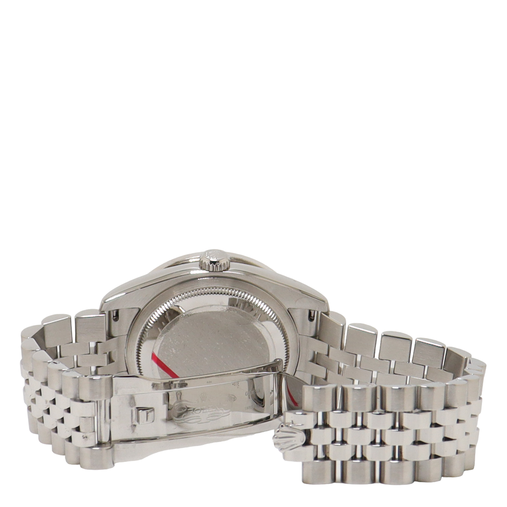 Rolex Datejust Stainless Steel 36mm Custom Roman Pave Diamond Dial Watch Reference#: 116234 - Happy Jewelers Fine Jewelry Lifetime Warranty