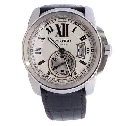 Cartier Calibre 42mm White Dial Watch Ref# W7100037 - Happy Jewelers Fine Jewelry Lifetime Warranty