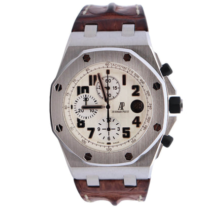 Audemars Piguet Royal Oak 42mm Cream Dial Watch Ref# 26170ST.OO.D091CR.01 - Happy Jewelers Fine Jewelry Lifetime Warranty