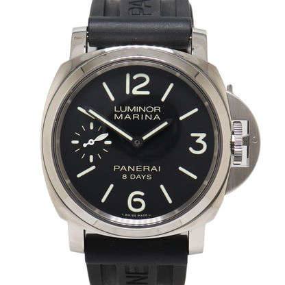 Panerai Luminor 8 Days Stainless Steel 44mm Black Roman & Stick Dial Watch Reference#: PAM00510 - Happy Jewelers Fine Jewelry Lifetime Warranty