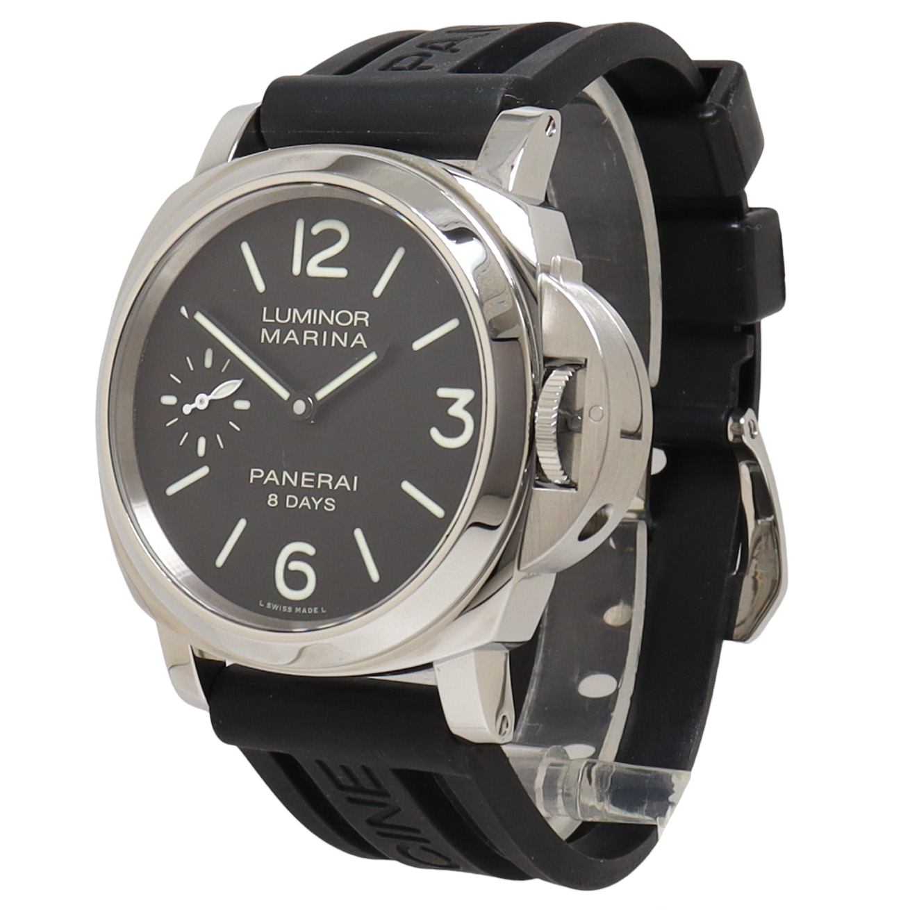 Panerai Luminor 8 Days Stainless Steel 44mm Black Roman & Stick Dial Watch Reference#: PAM00510 - Happy Jewelers Fine Jewelry Lifetime Warranty