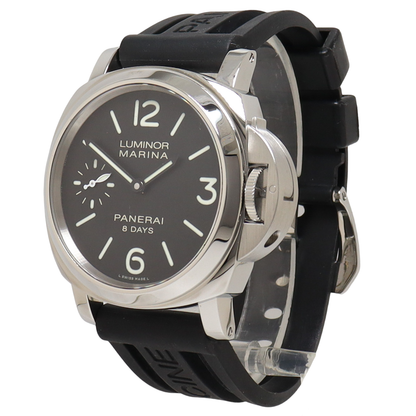 Panerai Luminor 8 Days Stainless Steel 44mm Black Roman & Stick Dial Watch Reference#: PAM00510 - Happy Jewelers Fine Jewelry Lifetime Warranty