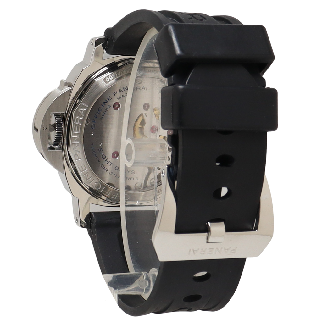 Panerai Luminor 8 Days Stainless Steel 44mm Black Roman & Stick Dial Watch Reference#: PAM00510 - Happy Jewelers Fine Jewelry Lifetime Warranty