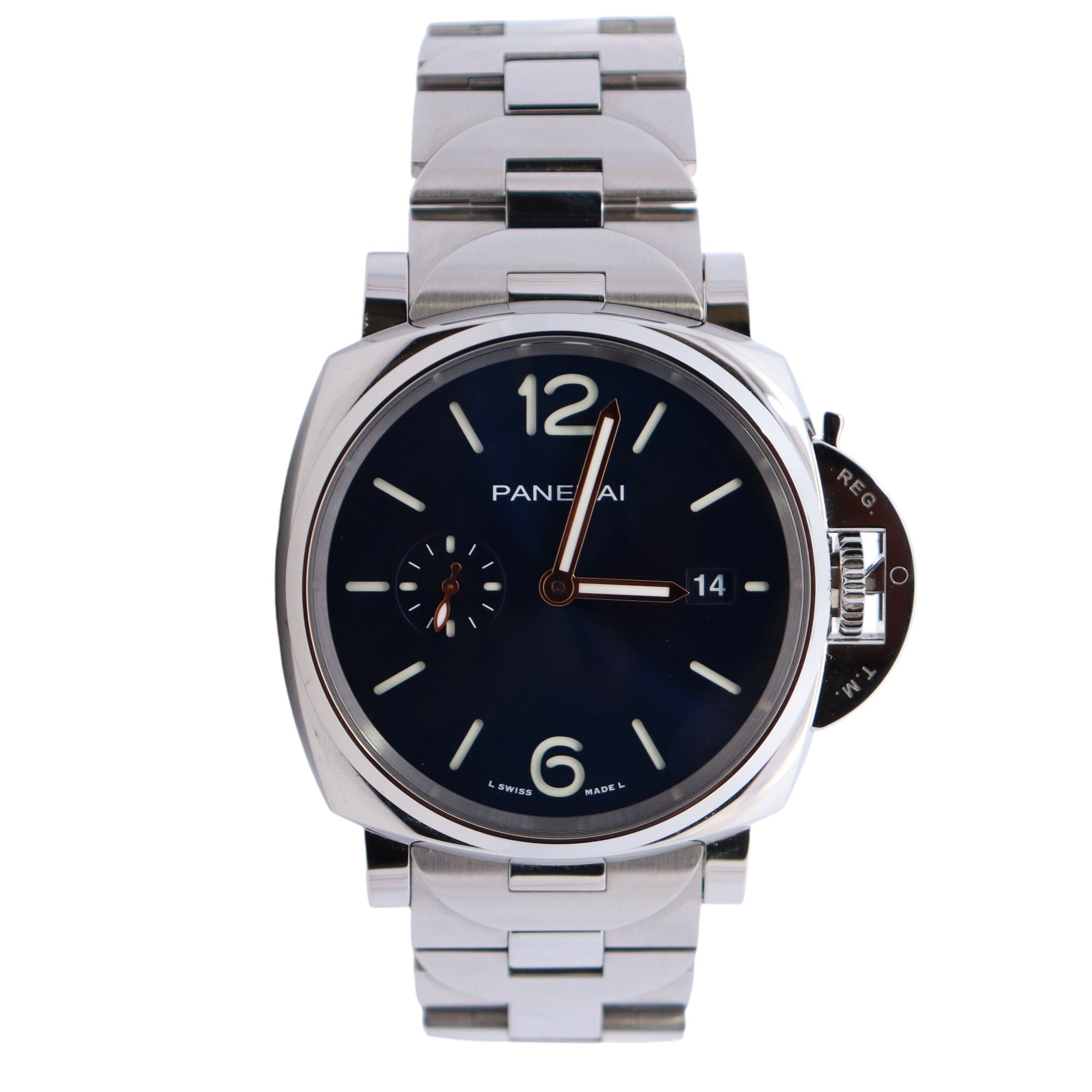 Panerai Luminor 42mm Blue Dial Watch Ref# PAM01124 - Happy Jewelers Fine Jewelry Lifetime Warranty