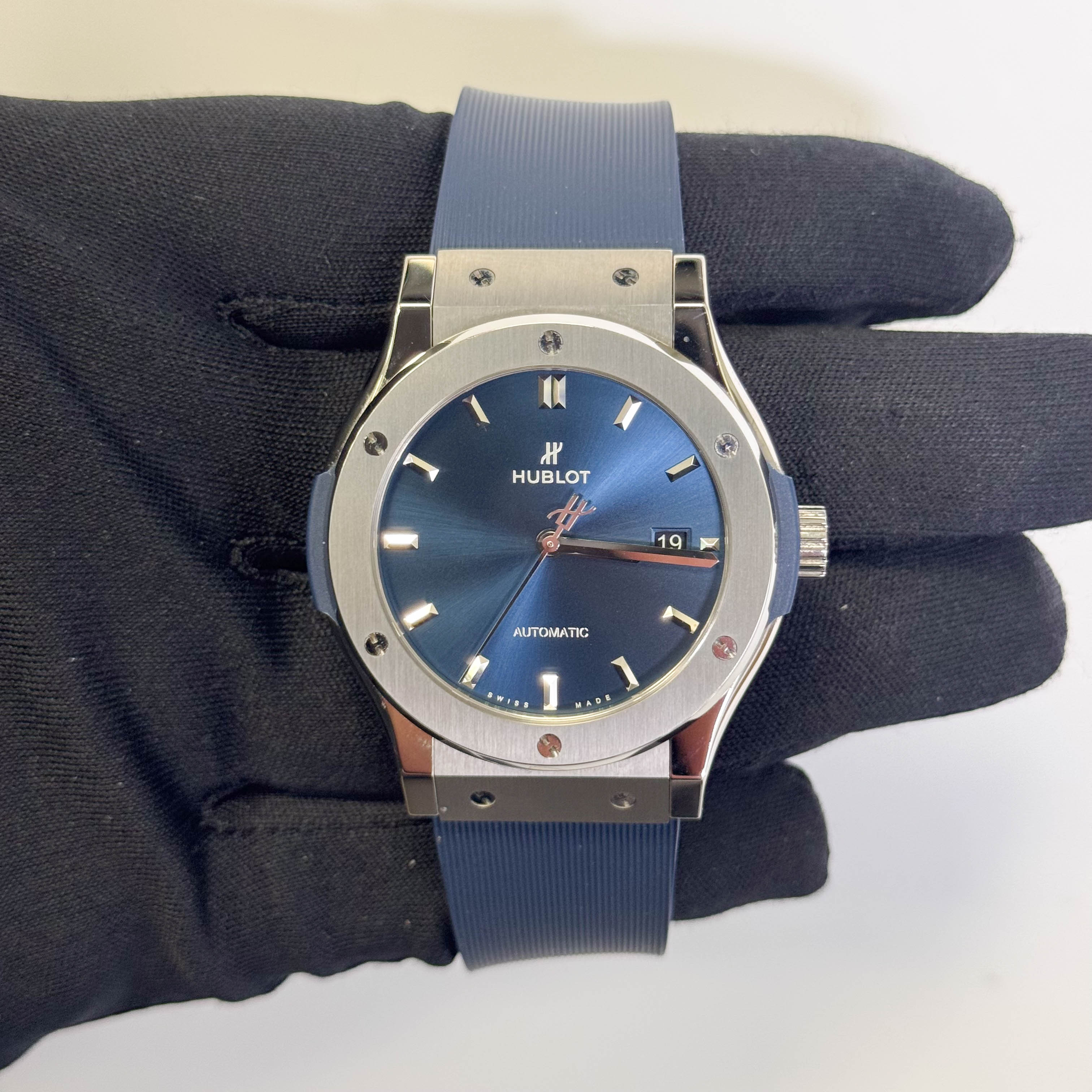 Hublot Classic Fusion 42mm Blue Dial Watch Ref# 542.NX.7170.RX - Happy Jewelers Fine Jewelry Lifetime Warranty
