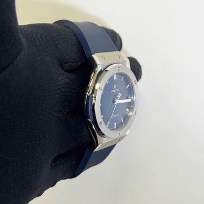 Hublot Classic Fusion 42mm Blue Dial Watch Ref# 542.NX.7170.RX - Happy Jewelers Fine Jewelry Lifetime Warranty