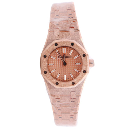 Audemars Piguet Royal Oak 23mm Pink Dial Watch Ref# 67630OR.GG.1312OR.01 - Happy Jewelers Fine Jewelry Lifetime Warranty