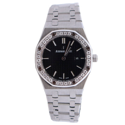 Audemars Piguet Royal Oak 33mm Black Dial Watch Ref# 67650ST.OO.1261ST.01 - Happy Jewelers Fine Jewelry Lifetime Warranty