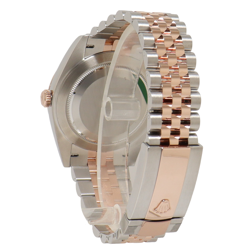 Rolex Datejust Two Tone Everose Gold & Steel 41mm Rhodium Fluted Motif Dial Watch Reference#: 126331 - Happy Jewelers Fine Jewelry Lifetime Warranty