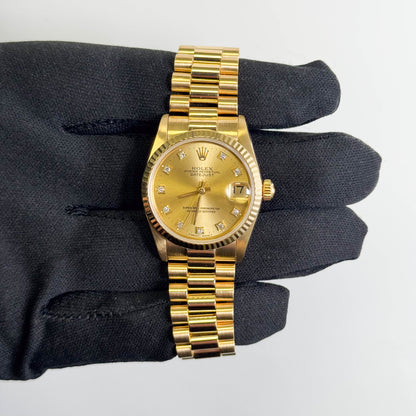 Rolex Datejust 31mm Champagne Dial Watch Ref# 68278