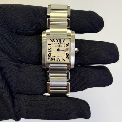 Cartier Tank 25mm White Dial Watch Ref# W51011Q3