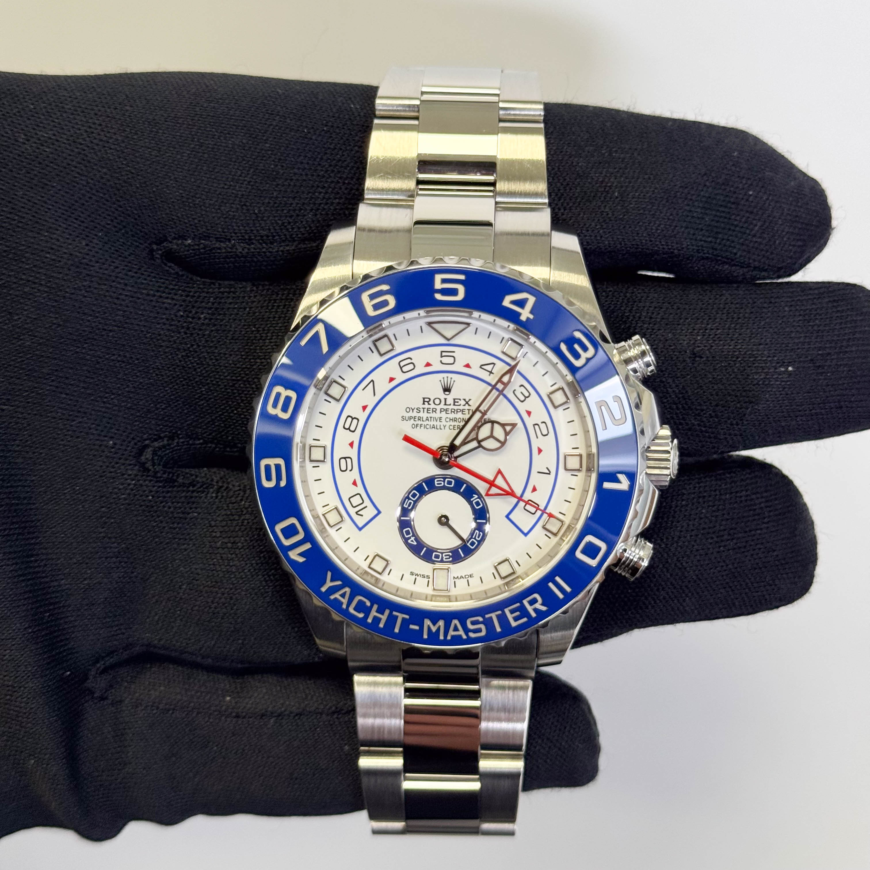 Rolex Yacht-Master II 44mm White Dial Watch Ref# 116680 - Happy Jewelers Fine Jewelry Lifetime Warranty