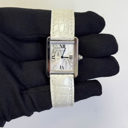 Cartier Tank Solo 24mm Silver Dial Watch Ref# W1019555