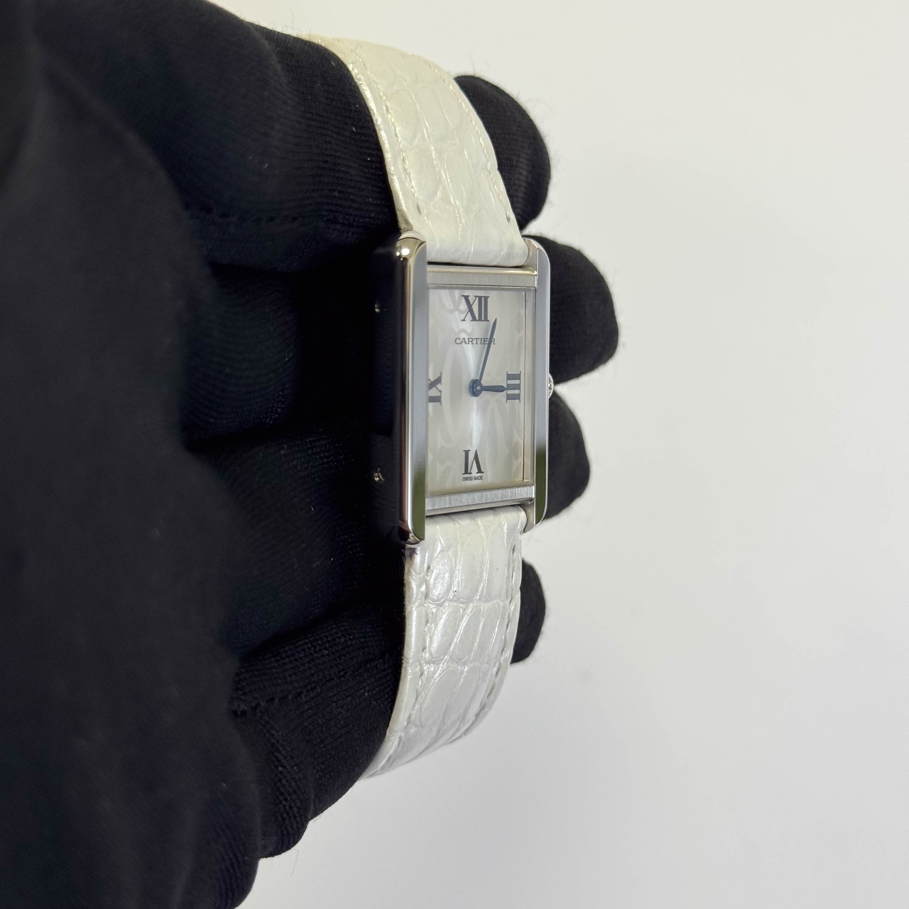 Cartier Tank Solo 24mm Silver Dial Watch Ref# W1019555 – Happy