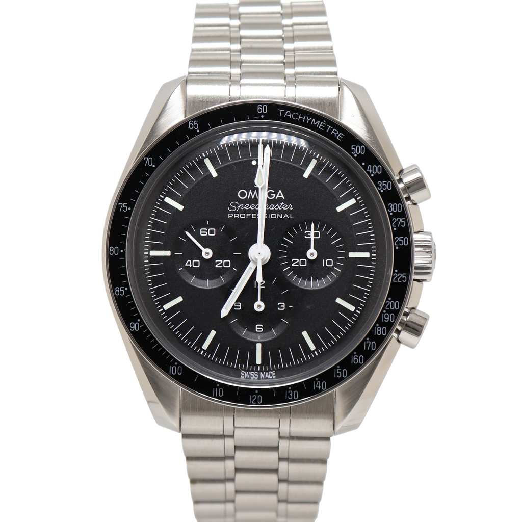 Omega Speedmaster Stainless Steel 42mm Black Chronograph Dial Watch Reference# 310.30.42.50.01.001 - Happy Jewelers Fine Jewelry Lifetime Warranty