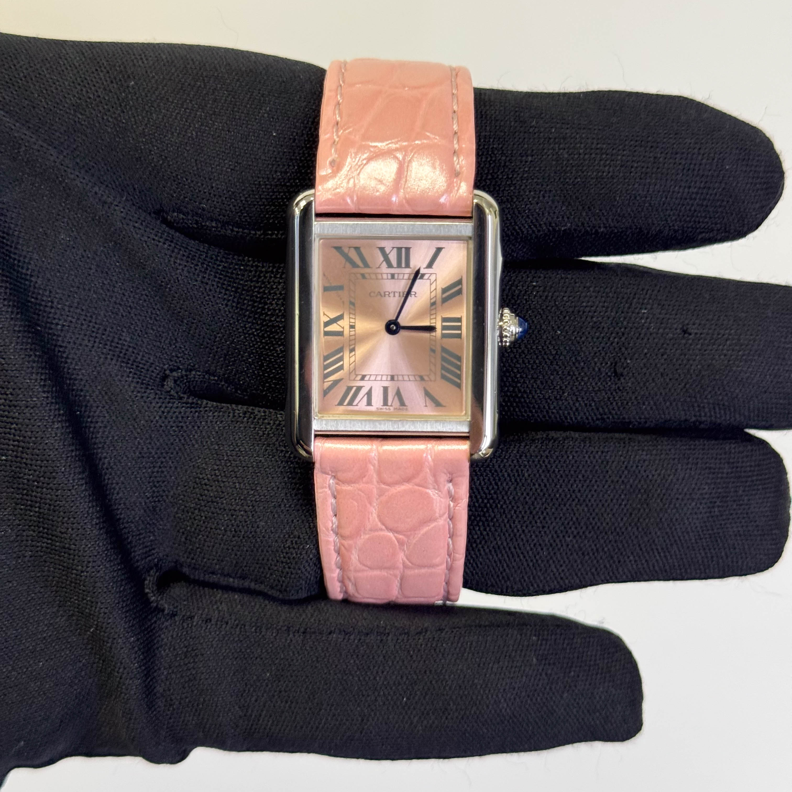 Cartier Tank 31mm Pink Dial Watch Ref# W5200000 - Happy Jewelers Fine Jewelry Lifetime Warranty