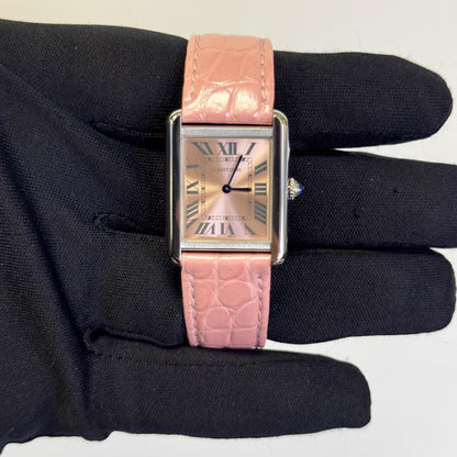 Cartier Tank 31mm Pink Dial Watch Ref# W5200000 - Happy Jewelers Fine Jewelry Lifetime Warranty