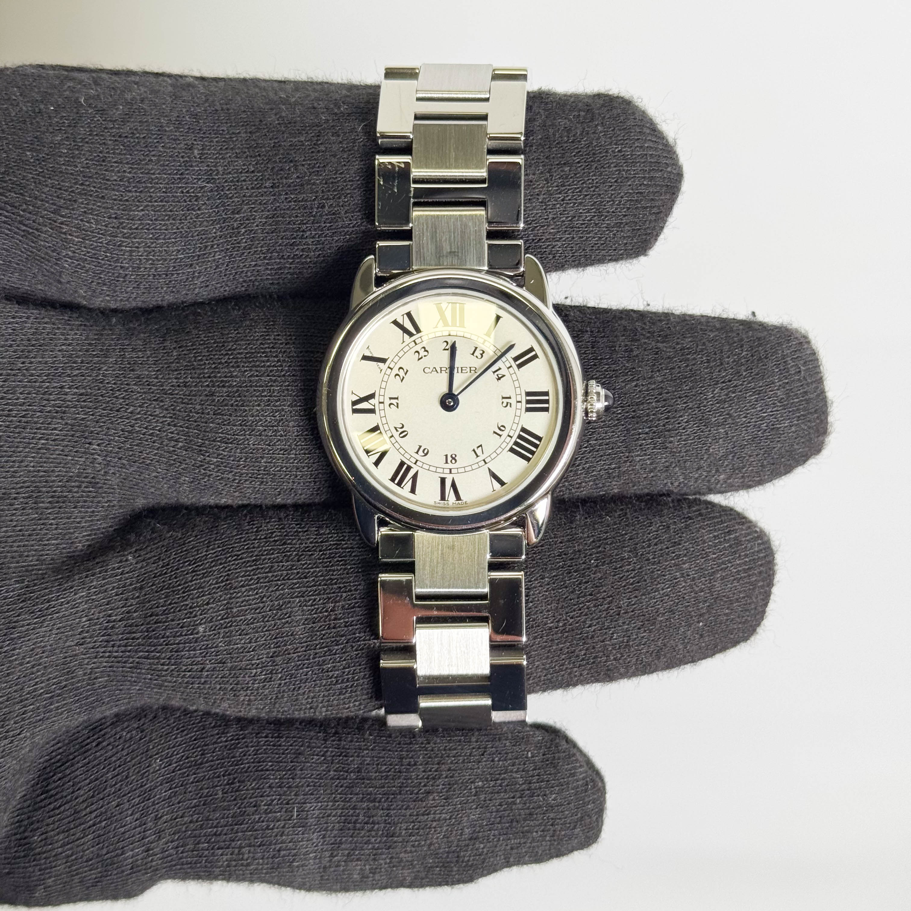 Cartier Ronde Solo 29mm Silver Roman Dial Watch Ref# W670100