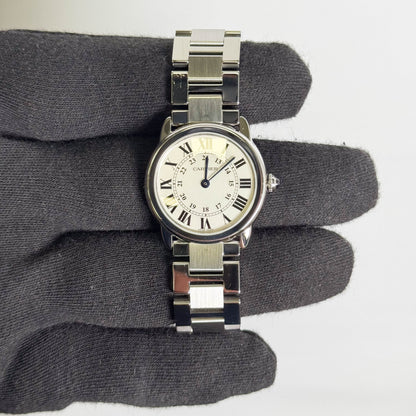 Cartier Ronde Solo 29mm Silver Roman Dial Watch Ref# W670100