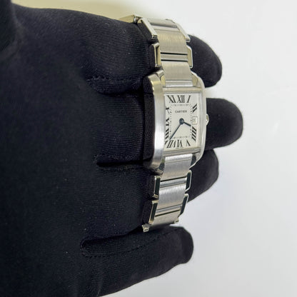Cartier Tank 25mm White Dial Watch Ref# W51011Q3