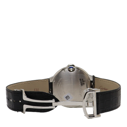 Cartier Ballon Blue Stainless Steel 42mm White Roman Dial Watch Reference#: WSBB0026 - Happy Jewelers Fine Jewelry Lifetime Warranty