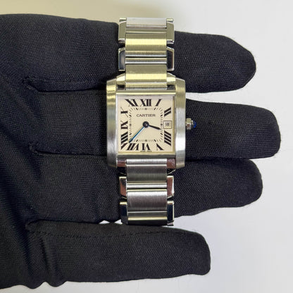 Cartier Tank 25mm White Dial Watch Ref# W51011Q3