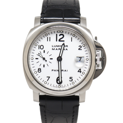 Panerai Luminor Marina Stainless Steel 42mm White Roman Dial Watch Reference#: PAM00523 - Happy Jewelers Fine Jewelry Lifetime Warranty