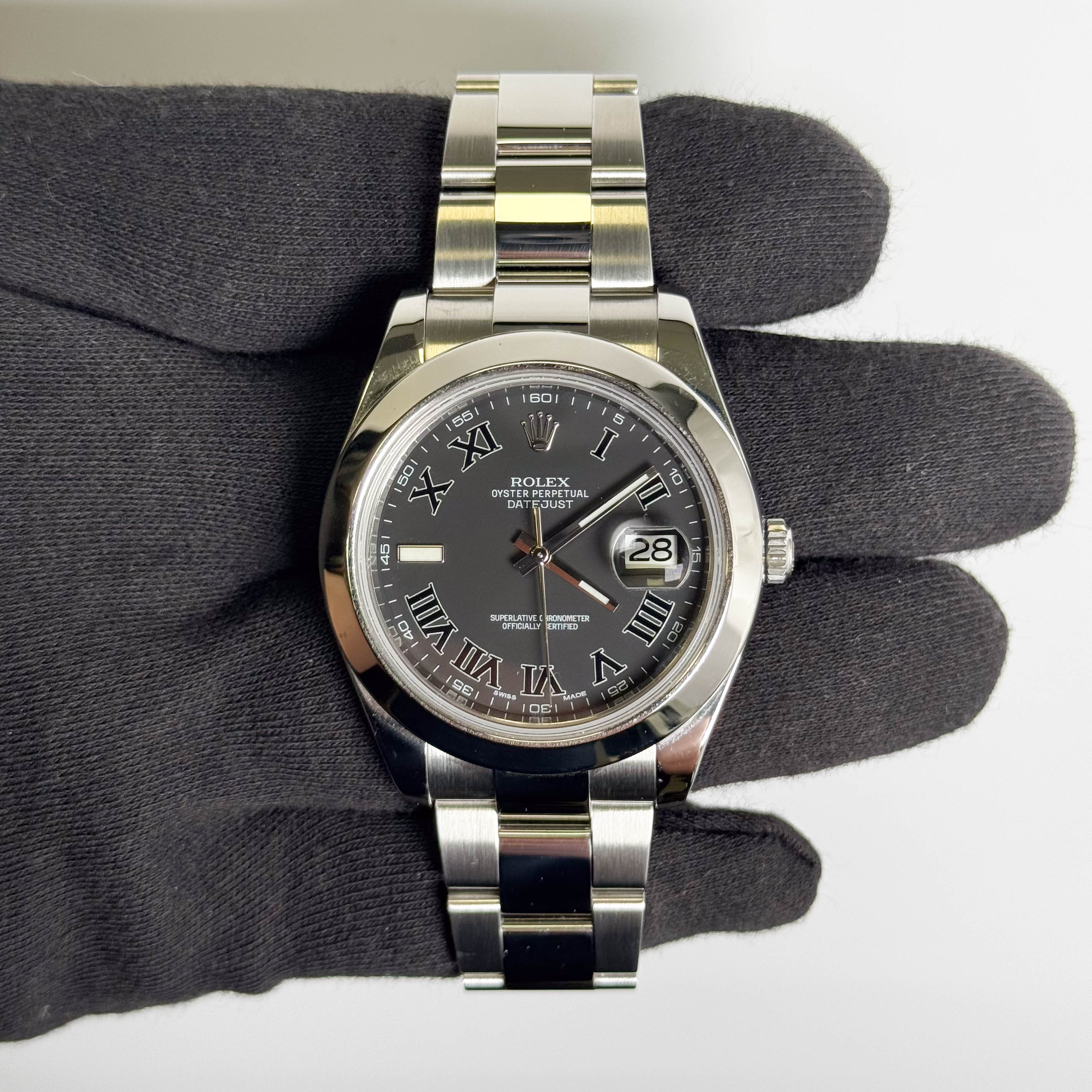 Rolex Datejust 41mm Dark Grey Dial Watch Ref# 116300 - Happy Jewelers Fine Jewelry Lifetime Warranty