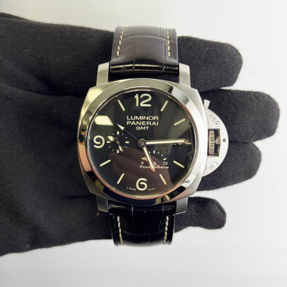 Panerai Luminor 1950 3 Days GMT 44mm Back Dial Watch Ref# PAM00321 - Happy Jewelers Fine Jewelry Lifetime Warranty