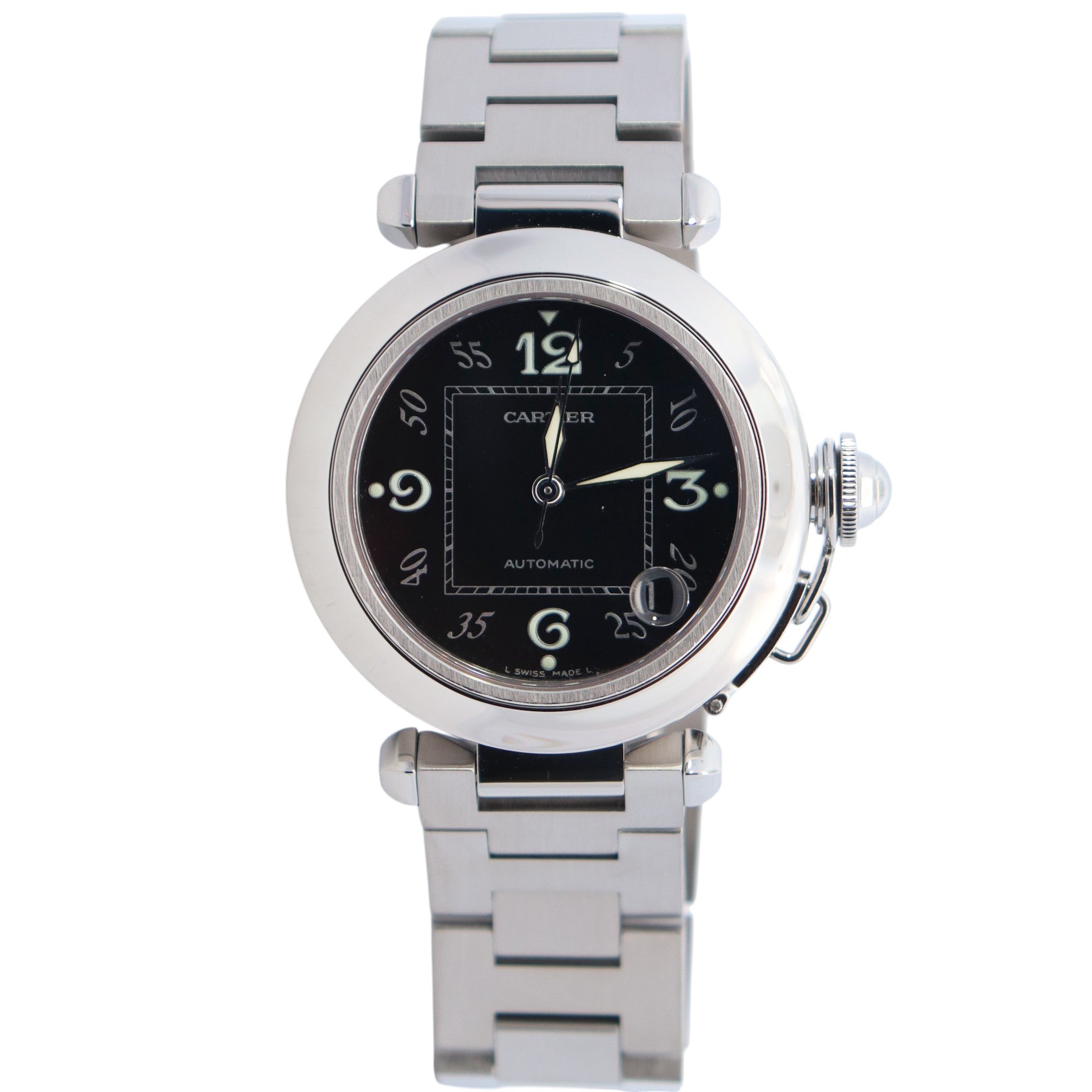 Cartier Pasha 35mm Black Dial Watch Ref# W31043M7 - Happy Jewelers Fine Jewelry Lifetime Warranty